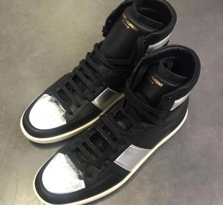 16ss Metallic Silver Sl 10h Court Sneakers Sz40 5