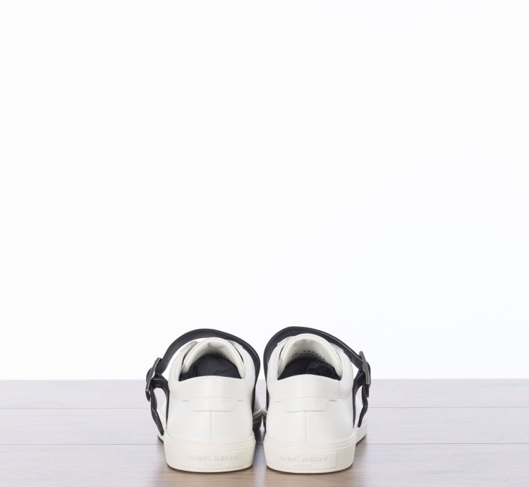 Andy Sneakers With Black Leather Strap In White Leather