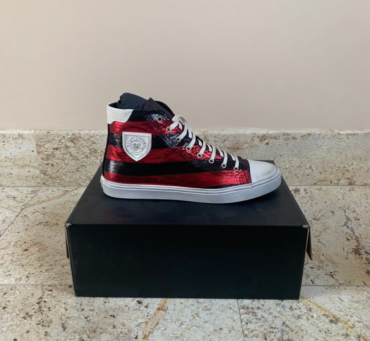 Bedford Di Patch Trainers In Ruby Red Black