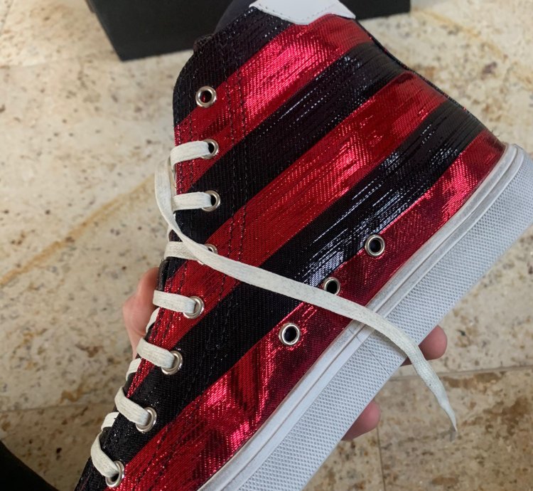 Bedford Di Patch Trainers In Ruby Red Black