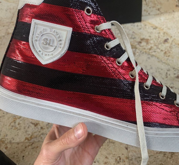 Bedford Di Patch Trainers In Ruby Red Black
