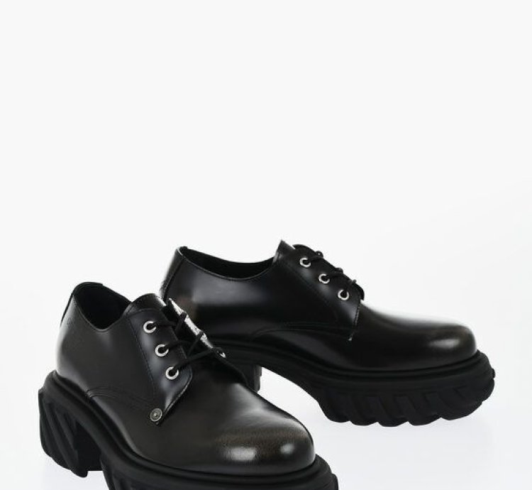 Brushed Leather Exploration Derby With Chunky Sole