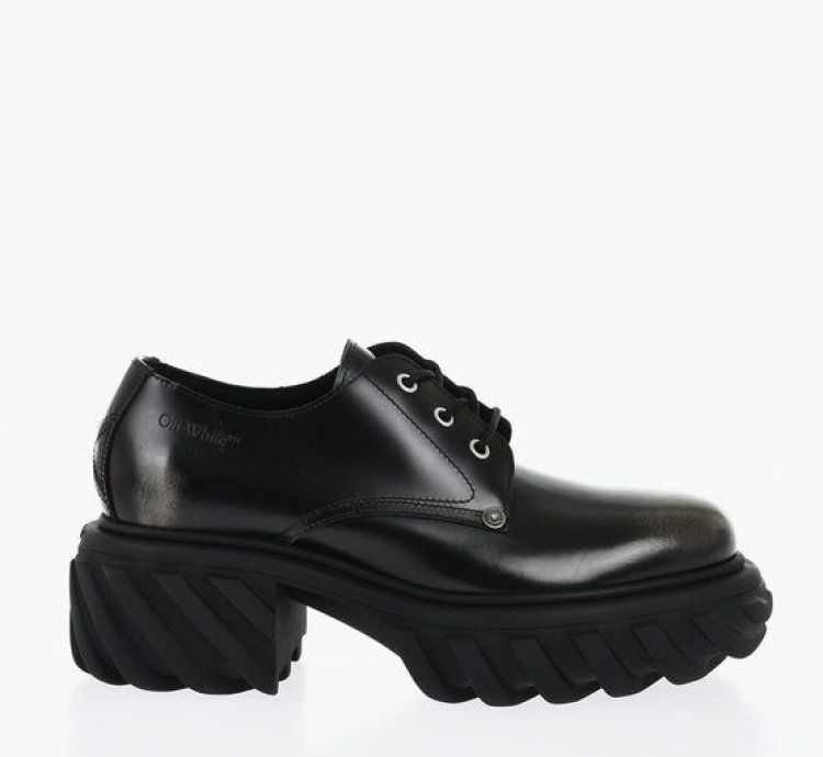 Brushed Leather Exploration Derby With Chunky Sole