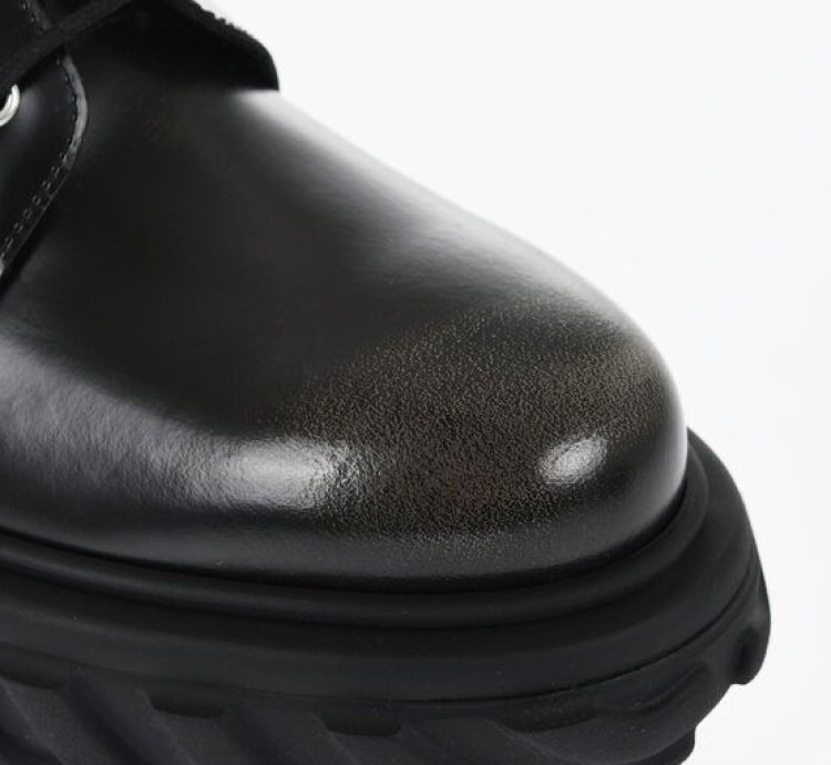 Brushed Leather Exploration Derby With Chunky Sole