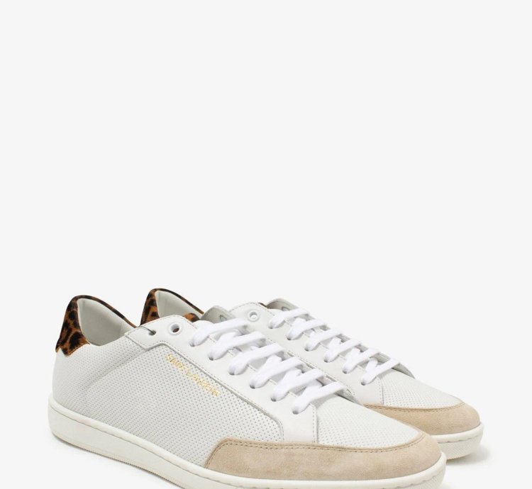 Court Classic Sl 10 White Perforated Leather Trainers