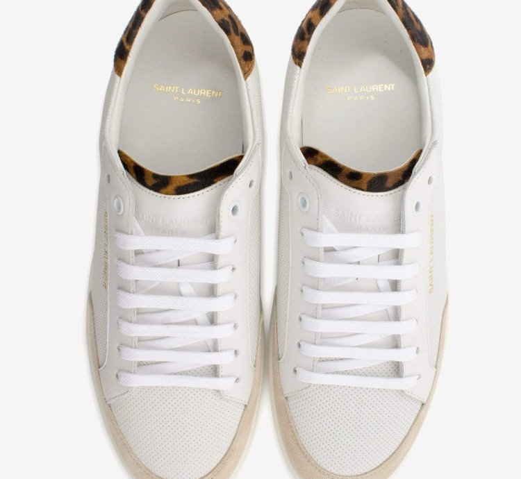 Court Classic Sl 10 White Perforated Leather Trainers