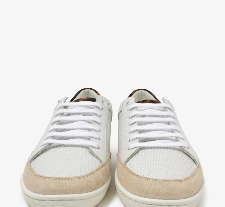 Court Classic Sl 10 White Perforated Leather Trainers