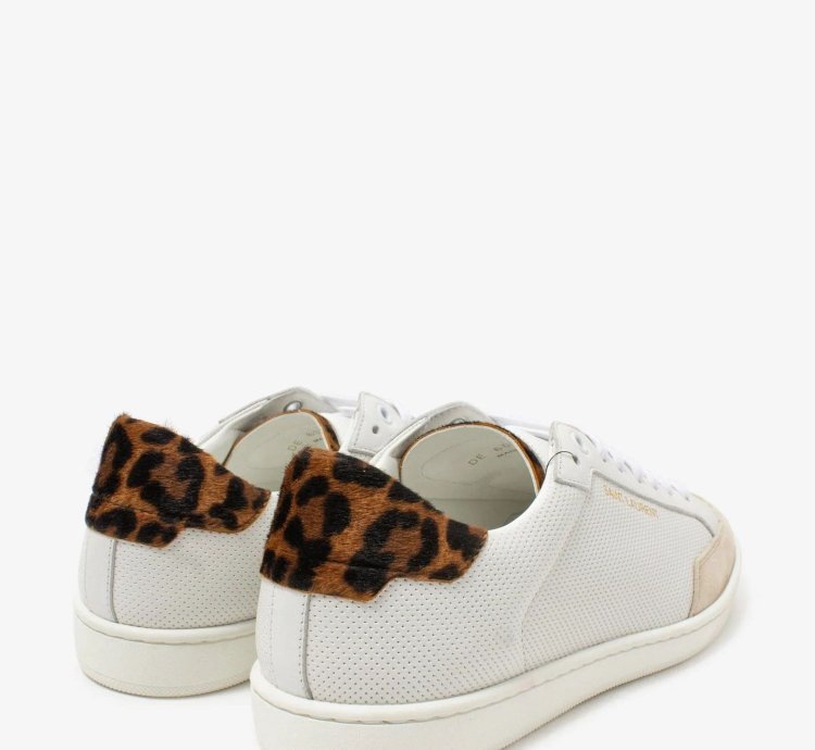 Court Classic Sl 10 White Perforated Leather Trainers