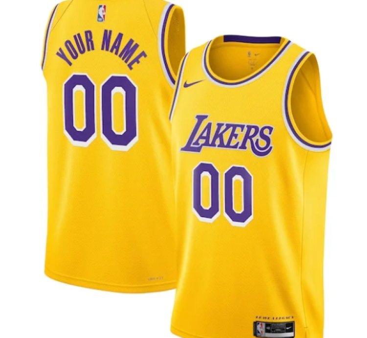 Los Angeles Lakers Nike Unisex Swingman Custom Jersey Gold - Icon Edition