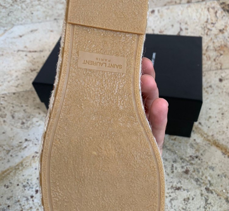 Espadrille 20 Ysl Embroidered In Dark Brown