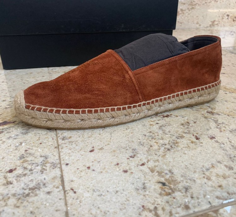 Espadrille 20 Ysl Embroidered In Dark Brown
