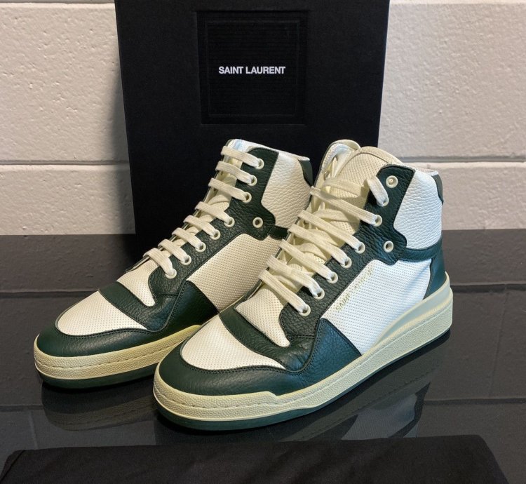 Hi-top Sneakers Saint Laurent Green And Coffe White