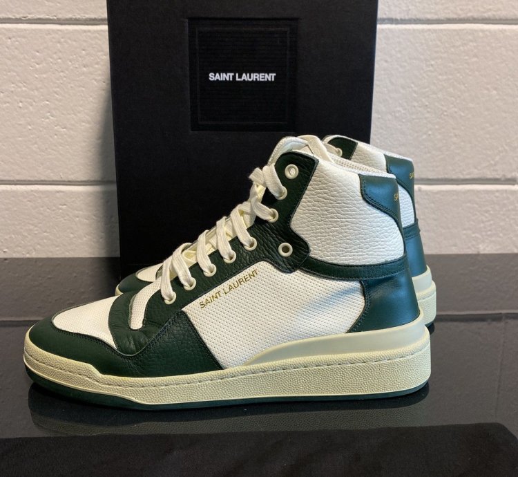 Hi-top Sneakers Saint Laurent Green And Coffe White