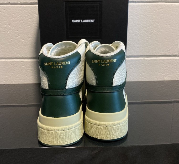 Hi-top Sneakers Saint Laurent Green And Coffe White
