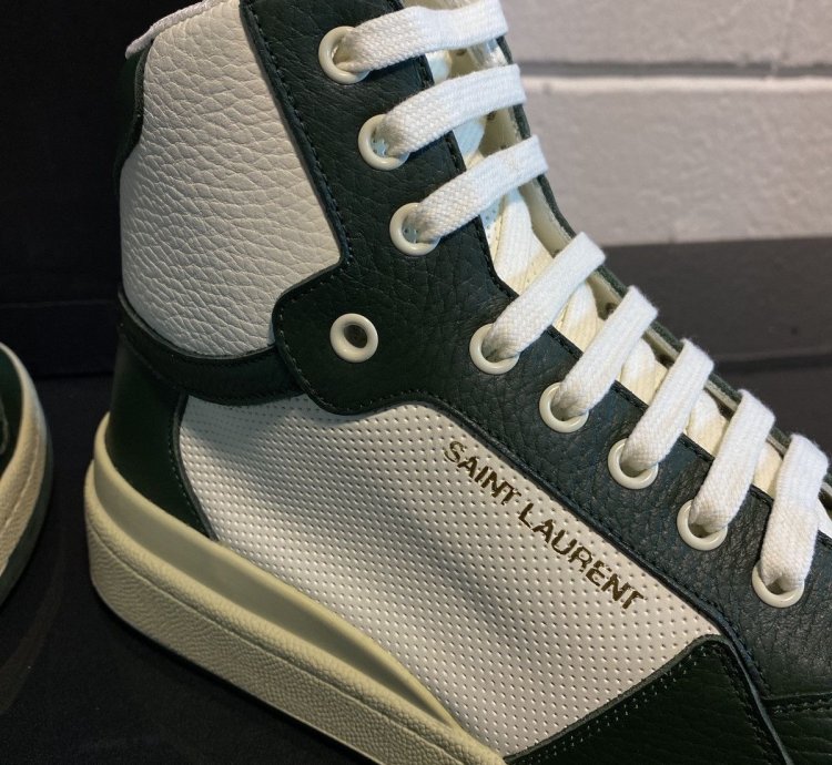 Hi-top Sneakers Saint Laurent Green And Coffe White