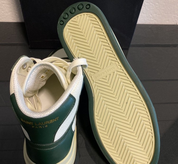 Hi-top Sneakers Saint Laurent Green And Coffe White