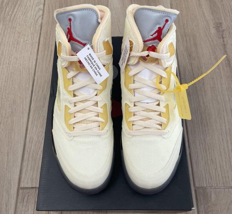 Jordan 5 Retro Off-white Sail Fire Red