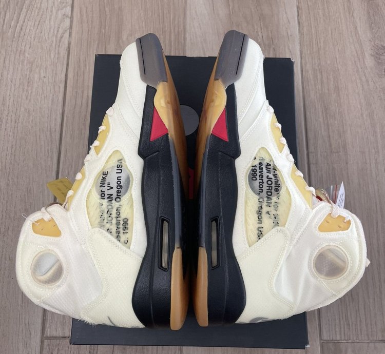 Jordan 5 Retro Off-white Sail Fire Red