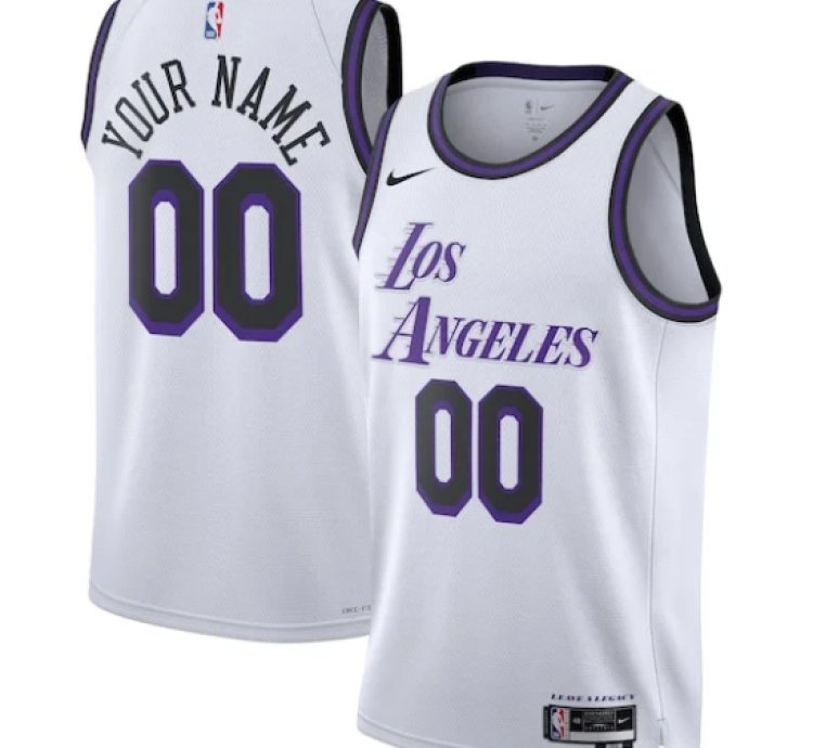 Los Angeles Lakers Nike Unisex 202223 Swingman Custom Jersey - City Edition - White