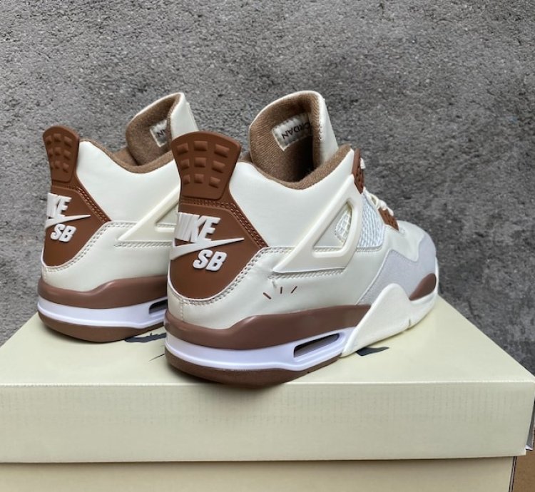Nike Air Jordan 4 Retro Sb White Brown Sneakers