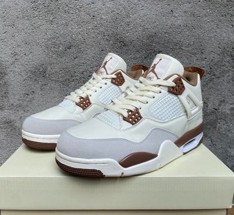 Nike Air Jordan 4 Retro Sb White Brown Sneakers