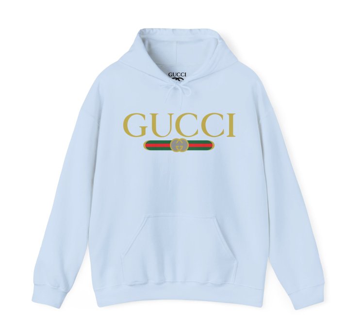 Gucci Gg Logo Light Blue Hoodie - Size Usa
