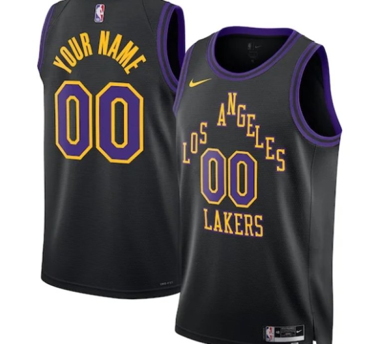 Los Angeles Lakers Nike Unisex 202324 Custom Swingman Jersey - Black - City Edition