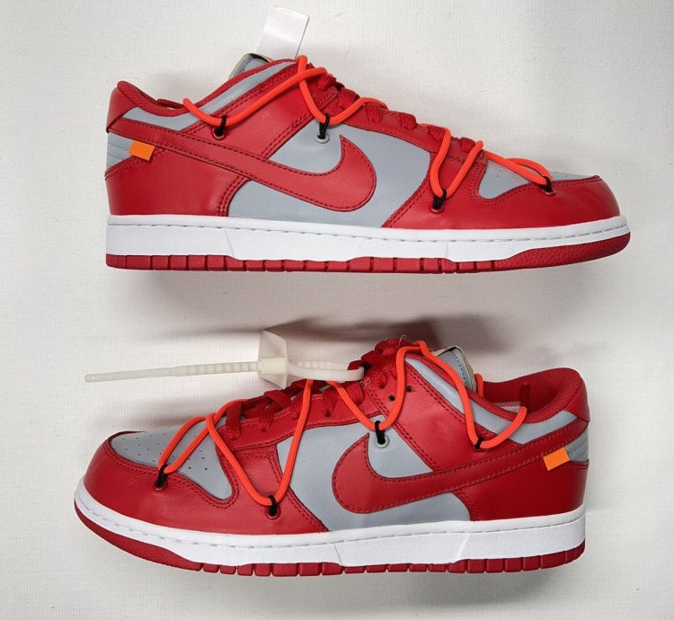 New Nike Off-white University Red Dunk Low Virgil Abloh
