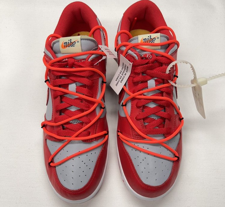New Nike Off-white University Red Dunk Low Virgil Abloh