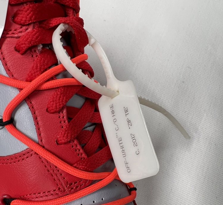 New Nike Off-white University Red Dunk Low Virgil Abloh