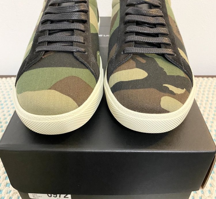 New Saint Laurent Camo Logo Court Sneaker