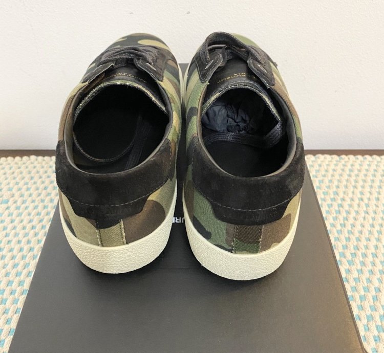 New Saint Laurent Camo Logo Court Sneaker