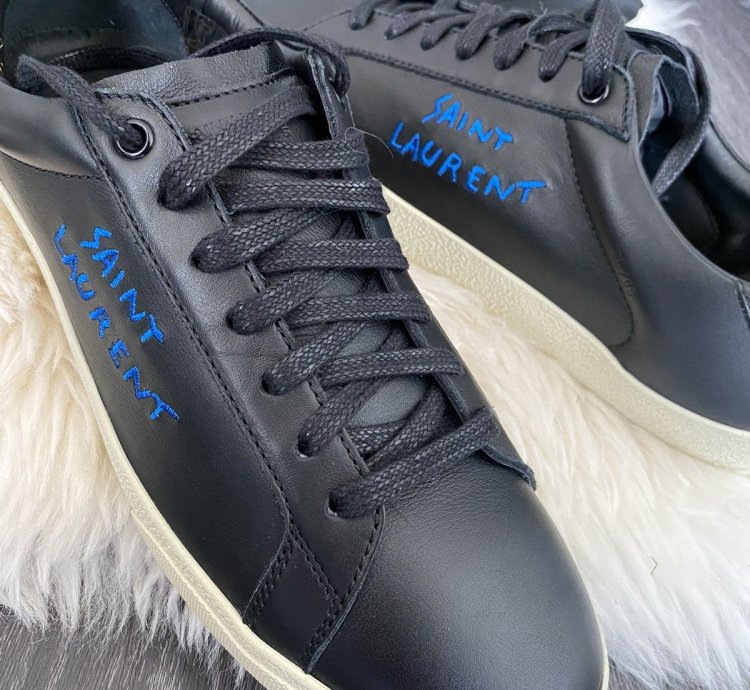 New Super Limited Runway Saint Laurent Logo Leather Sneakers