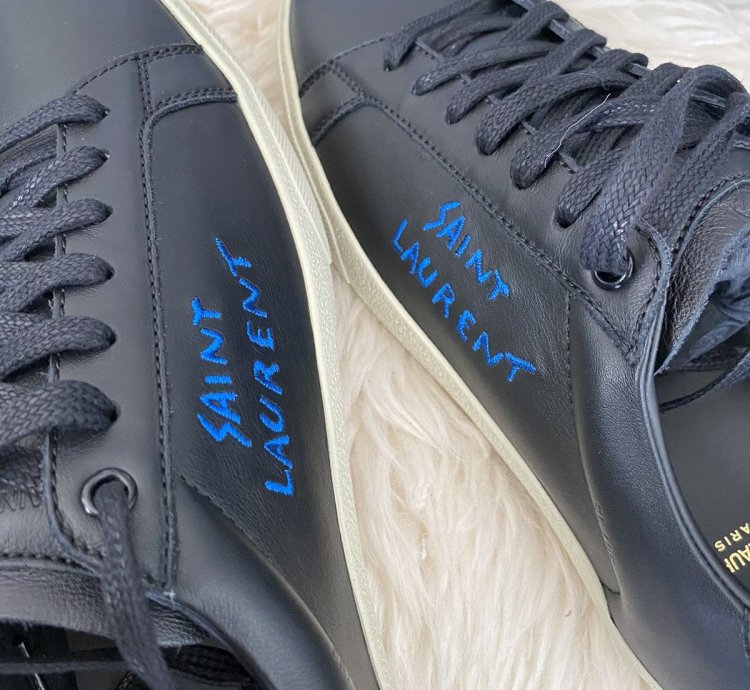 New Super Limited Runway Saint Laurent Logo Leather Sneakers