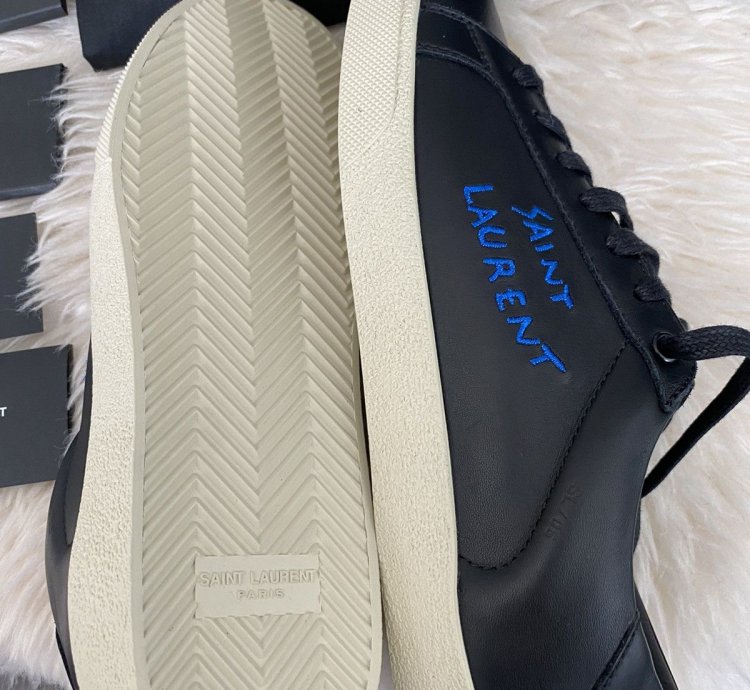 New Super Limited Runway Saint Laurent Logo Leather Sneakers