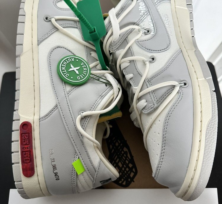 Nike Dunk Low Off-white Lot 25 Sail Neutral Grey-pale Ivory