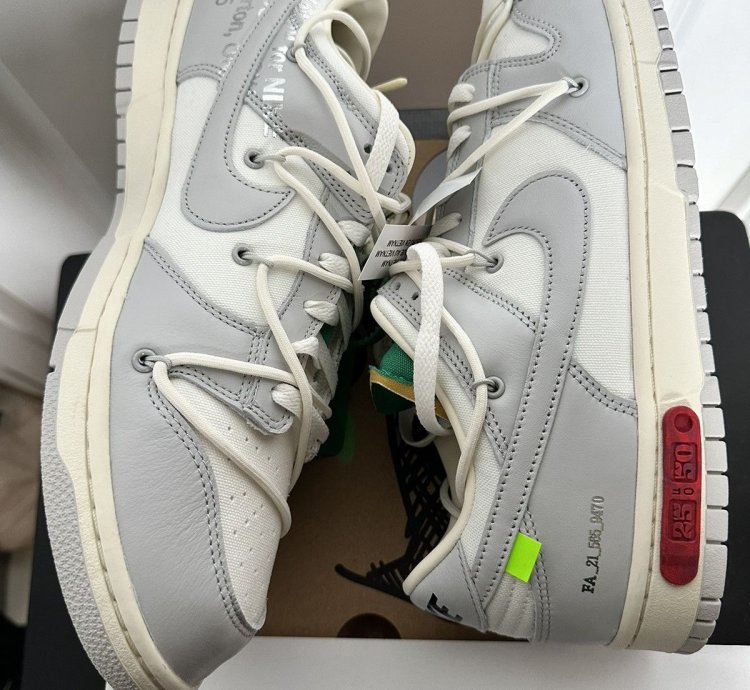 Nike Dunk Low Off-white Lot 25 Sail Neutral Grey-pale Ivory
