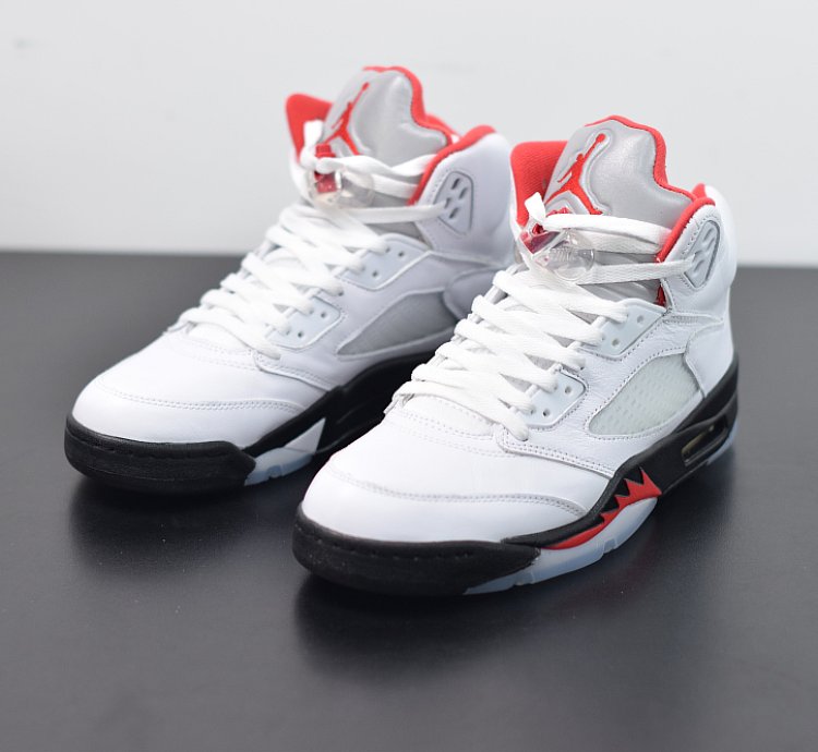 Nike Air Jordan 5 Retro Fire Red Silver Tongue