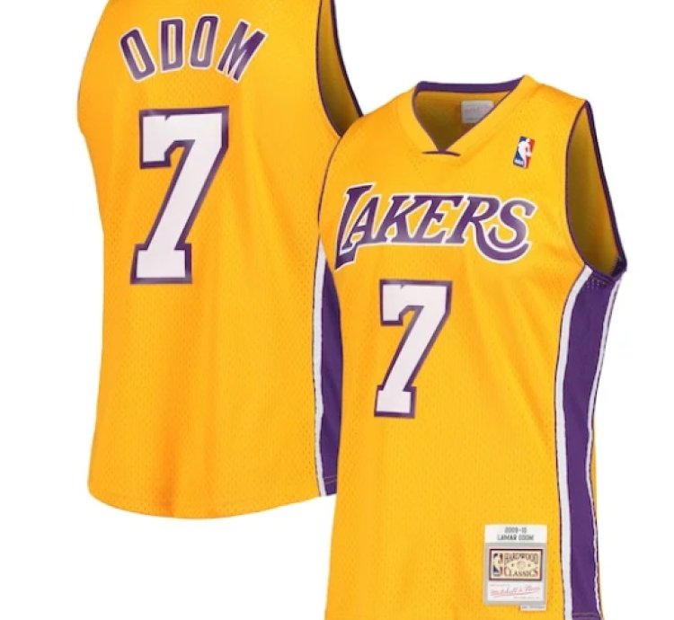 Lamar Odom Los Angeles Lakers 200102 Hardwood Classics Swingman Jersey - Gold
