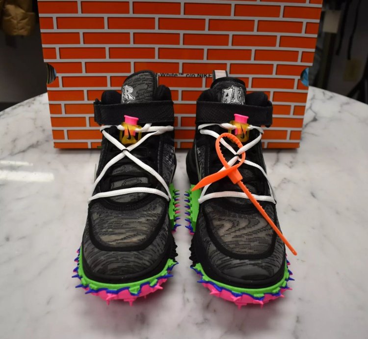 Nike Off White Virgil Abloh Air Force 1 Mid Sneakers Black Clear