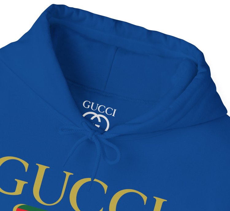 Gucci Gg Logo Blue Hoodie - Size Usa