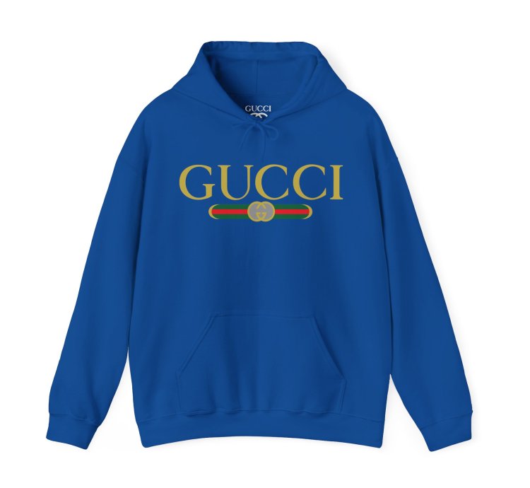 Gucci Gg Logo Blue Hoodie - Size Usa