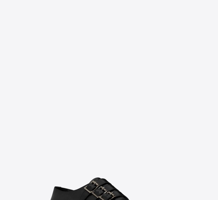 O1bcso1str0125 Stan Monkstraps In Smooth Leather In Black