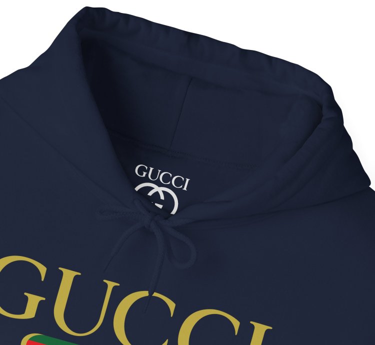 Gucci Gg Logo Navy Hoodie - Size Usa