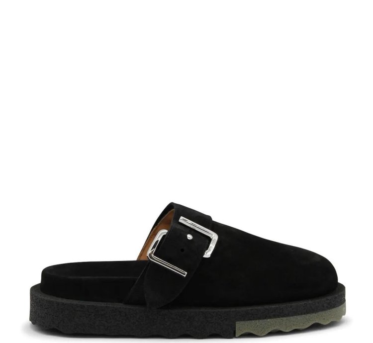 O1gr1nt1124 Suede Spongesole Clogs In Black