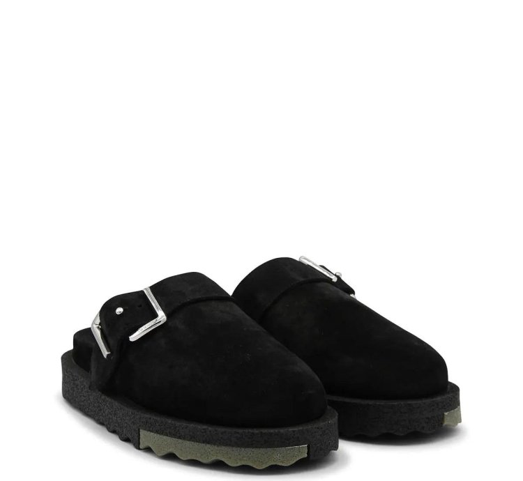 O1gr1nt1124 Suede Spongesole Clogs In Black