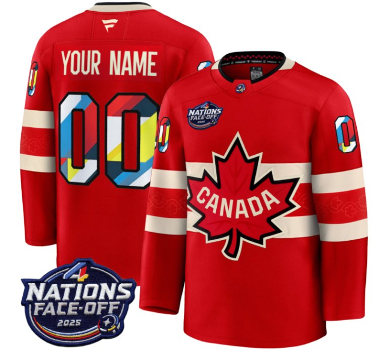 Custom Canada Jersey 4 Nations Face-off 2025 Premium V2 All Stitched Red