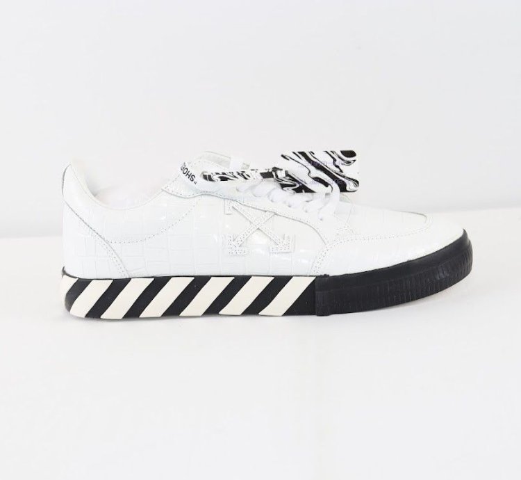 O1rshd1 Low Vulcanized Croco Leather Sneaker In White