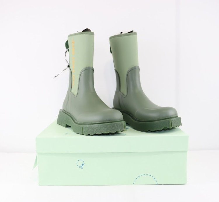 O1rshd1 New Rubber Neoprene Boots In Army Green Orange