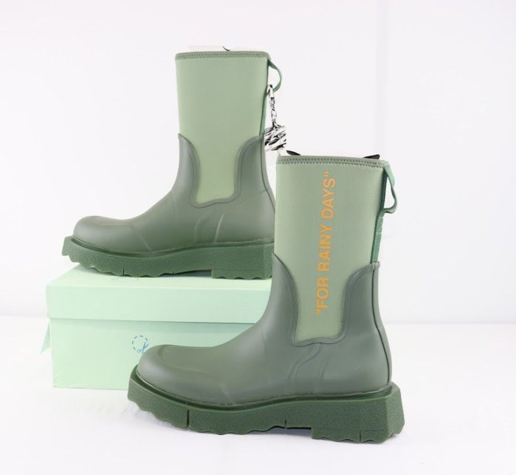 O1rshd1 New Rubber Neoprene Boots In Army Green Orange